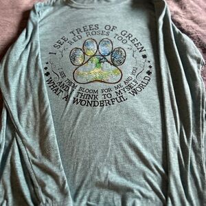 Green Graphic Long Sleeve Shirt